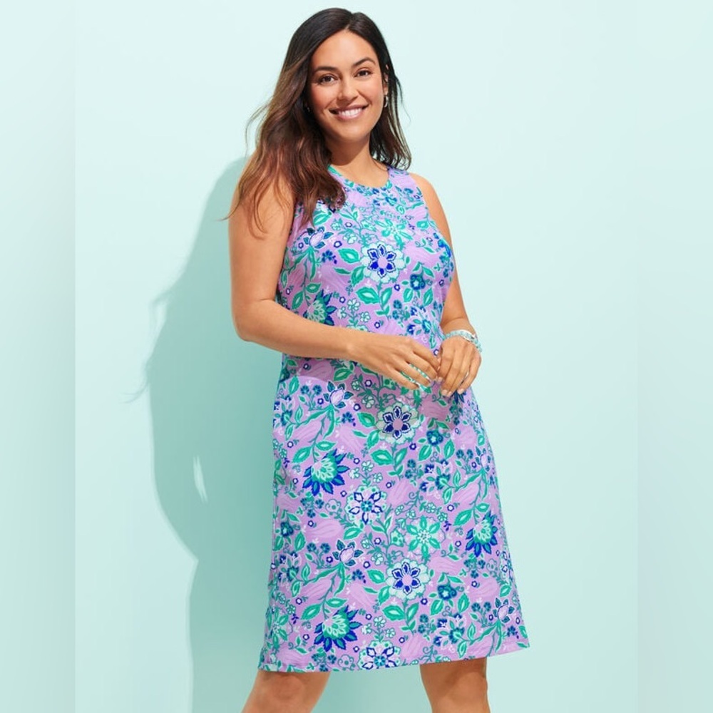 TALBOTS EFFORTLESS JERSEY SHIFT DRESS - FLORAL - Picture 4 of 4